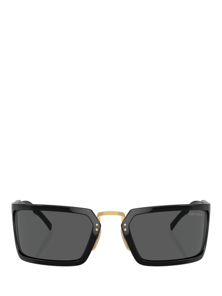 Prada PR A11S Men's Rectangular Sunglasses, Black - view 2, Black