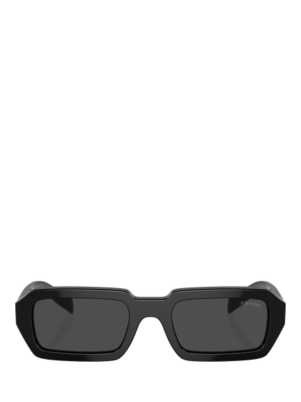 Prada PRA12S Men's Rectangular Sunglasses, Black - view 2, Black