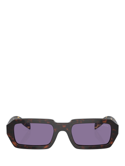 Prada PRA12S Men's Rectangular Sunglasses, Havana/Purple - view 2, Havana/Purple