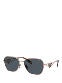 Prada PRA50S59 Men's Pillow Sunglasses, Rose Gold/Grey