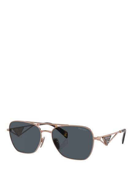 Prada PRA50S59 Men's Pillow Sunglasses, Rose Gold/Grey