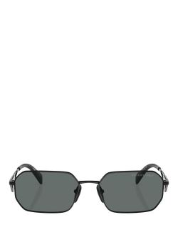 Prada PRA51S58 Men's Polarised Irregular Sunglasses, Black - view 2, Black