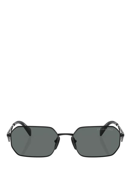 Prada PRA51S58 Men's Polarised Irregular Sunglasses, Black - view 2, Black