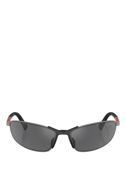 Prada PS 55ZS Men's Irregular Sunglasses, Gunmetal/Mirror Grey - view 2, Gunmetal/Mirror Grey