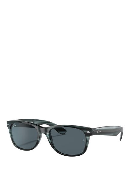 Ray-Ban RB2132 Unisex Rectangular Sunglasses, Striped Blue Havana/Blue, Striped Blue Havana/Blue