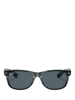 Ray-Ban RB2132 Unisex Rectangular Sunglasses, Striped Blue Havana/Blue - view 2, Striped Blue Havana/Blue