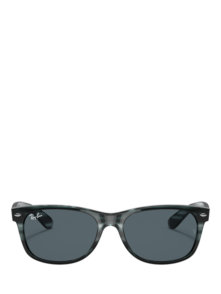 Ray-Ban RB2132 Unisex Rectangular Sunglasses, Striped Blue Havana/Blue - view 2, Striped Blue Havana/Blue