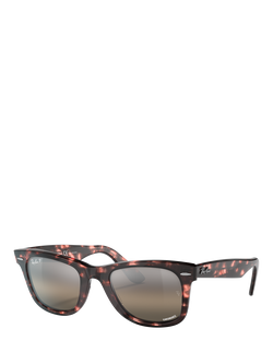 Ray-Ban RB2140 Unisex D-Frame Sunglasses, Transparent Pink/Multi Gradient, Transparent Pink/Multi Gradient