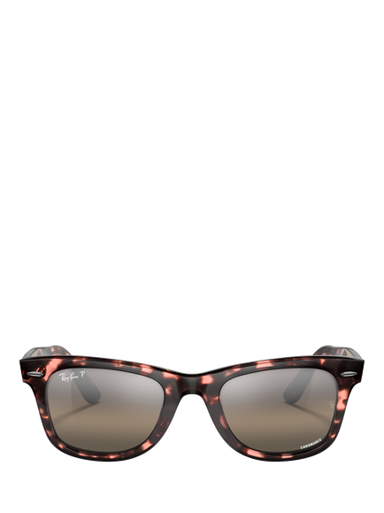 Ray-Ban RB2140 Unisex D-Frame Sunglasses, Transparent Pink/Multi Gradient - view 2, Transparent Pink/Multi Gradient
