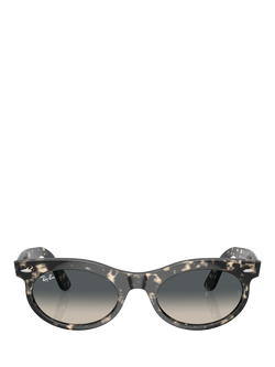 Ray-Ban RB2242 Women's Oval Sunglasses, Grey Havana - view 2, Grey Havana