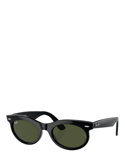 Ray-Ban RB2242 Women's Oval Sunglasses, Black, Black
