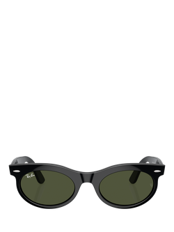 Ray-Ban RB2242 Women's Oval Sunglasses, Black - view 2, Black