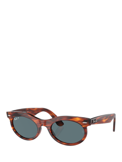 Ray-Ban RB2242 Women's Oval Sunglasses,Striped Havana, Striped Havana