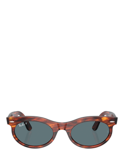 Ray-Ban RB2242 Women's Oval Sunglasses,Striped Havana - view 2, Striped Havana