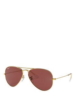 Ray-Ban RB3025 Unisex Aviator Classic Sunglasses, Gold, Gold