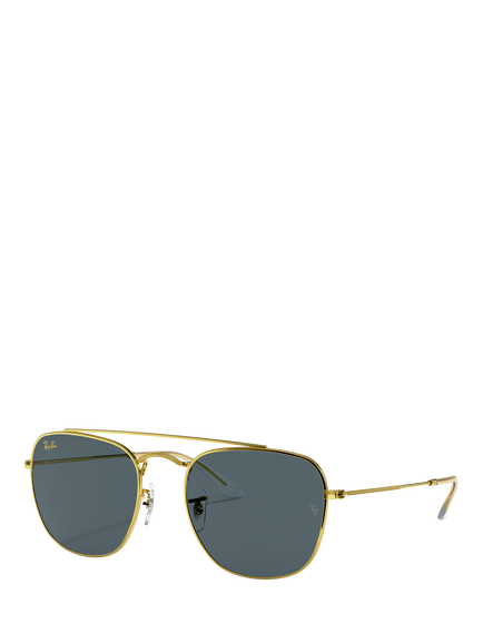 Ray-Ban RB3557 Men's Square Sunglasses, Gold/Blue, Gold/Blue
