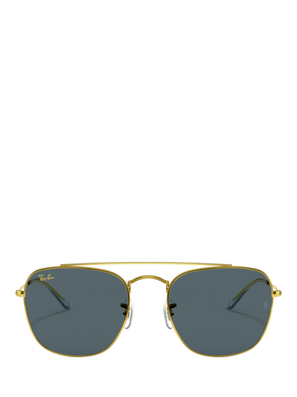 Ray-Ban RB3557 Men's Square Sunglasses, Gold/Blue - view 2, Gold/Blue