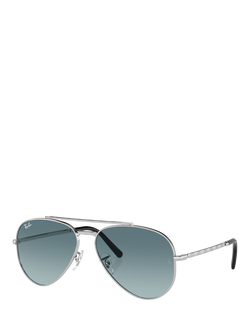 Ray-Ban RB3625 Unisex Aviator Classic Sunglasses, Silver/Blue, Silver/Blue
