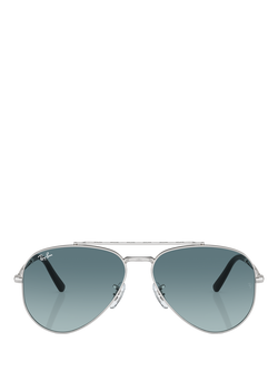 Ray-Ban RB3625 Unisex Aviator Classic Sunglasses, Silver/Blue - view 2, Silver/Blue