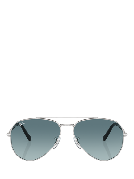 Ray-Ban RB3625 Unisex Aviator Classic Sunglasses, Silver/Blue - view 2, Silver/Blue