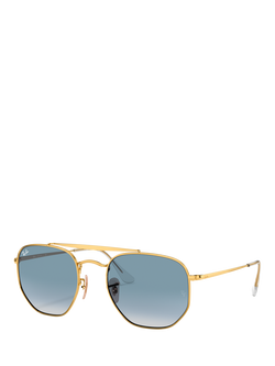 Ray-Ban RB3648 Unisex Irregular Sunglasses, Arista Gold/Blue Gradient, Arista Gold/Blue Gradient