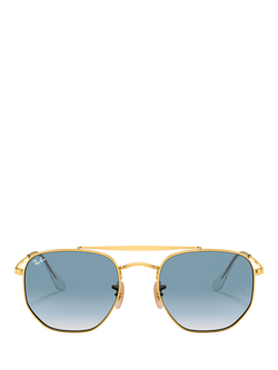 Ray-Ban RB3648 Unisex Irregular Sunglasses, Arista Gold/Blue Gradient - view 2, Arista Gold/Blue Gradient