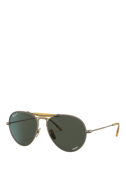 Ray-Ban RB8063 Unisex Titanium Classic Sunglasses, Antique Gold, Antique Gold