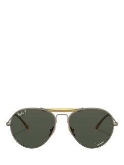 Ray-Ban RB8063 Unisex Titanium Classic Sunglasses, Antique Gold - view 2, Antique Gold