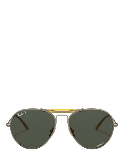 Ray-Ban RB8063 Unisex Titanium Classic Sunglasses, Antique Gold - view 2, Antique Gold