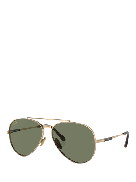 Ray-Ban RB8225 Unisex Aviator II Titanium Classic Sunglasses, Arista Gold, Arista Gold
