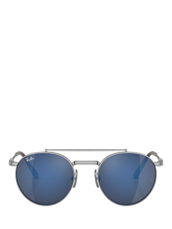 Ray-Ban RB8237 Unisex Round II Titanium Sunglasses, Silver - view 2, Silver