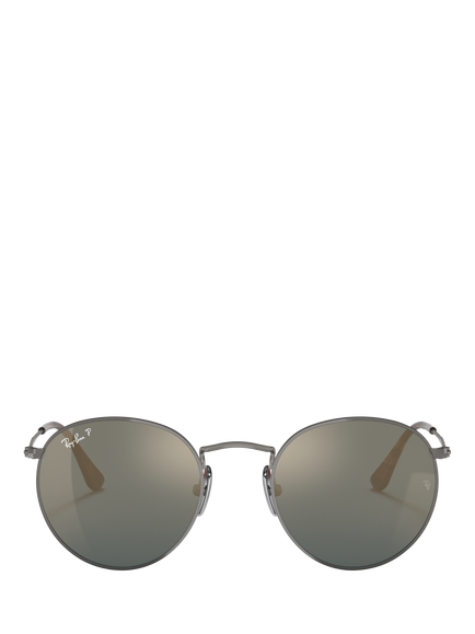 Ray-Ban RB8247 Unisex Polarised Round Sunglasses, Gunmetal/Mirror Grey - view 2, Gunmetal/Mirror Grey