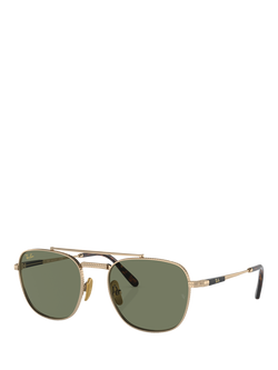 Ray-Ban RB8258 Unisex Frank II Titanium Sunglasses, Arista Gold, Arista Gold