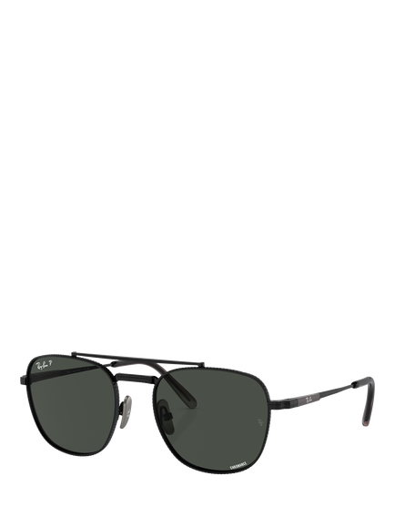 Ray-Ban RB8258 Unisex Polarised Square Sunglasses, Black, Black