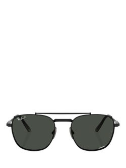 Ray-Ban RB8258 Unisex Polarised Square Sunglasses, Black - view 2, Black