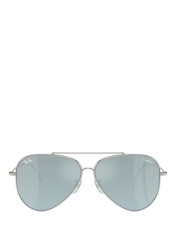 Ray-Ban RBR0101S Unisex Aviator Reverse Sunglasses, Silver - view 2, Silver