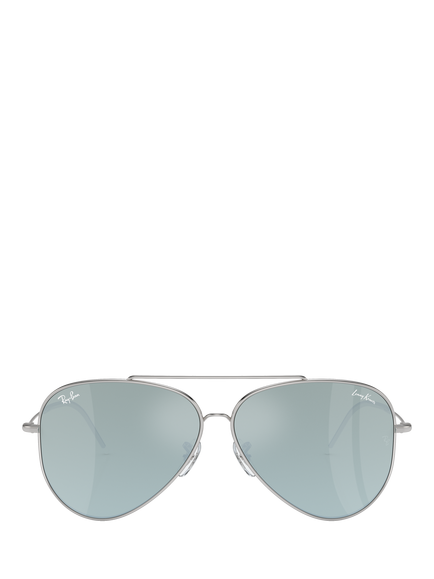 Ray-Ban RBR0101S Unisex Aviator Reverse Sunglasses, Silver - view 2, Silver
