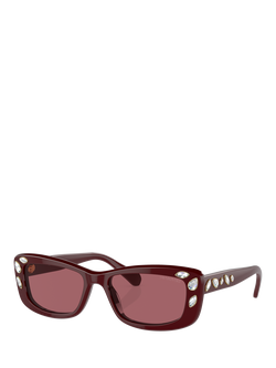 Swarovski SK6008 Women's Pillow Sunglasses, Burgundy/Red