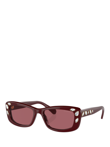 Swarovski SK6008 Women's Pillow Sunglasses, Burgundy/Red
