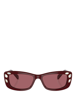 Swarovski SK6008 Women's Pillow Sunglasses - view 2, Burgundy/Red