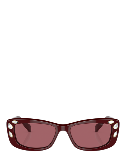 Swarovski SK6008 Women's Pillow Sunglasses - view 2, Burgundy/Red