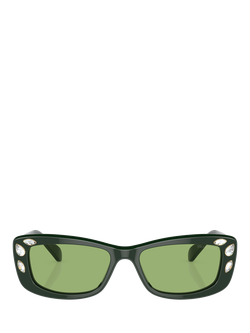 Swarovski SK6008 Women's Pillow Sunglasses - view 2, Dark Green/Green