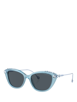 Swarovski SK6010 Women's Cat's Eye,	Opal Light Blue/Grey, Opal Light Blue/Grey