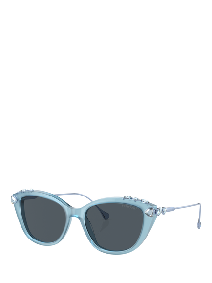 Swarovski SK6010 Women's Cat's Eye,	Opal Light Blue/Grey, Opal Light Blue/Grey