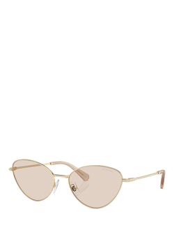 Swarovski SK7014 Women's Cat's Eye Sunglasses, Pale Gold/Brown, Pale Gold/Brown