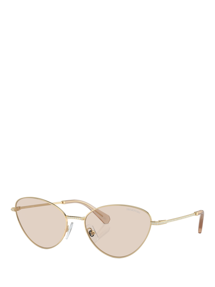 Swarovski SK7014 Women's Cat's Eye Sunglasses, Pale Gold/Brown, Pale Gold/Brown