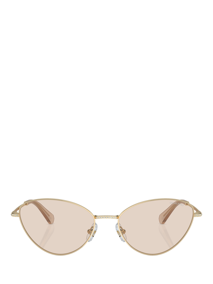 Swarovski SK7014 Women's Cat's Eye Sunglasses, Pale Gold/Brown - view 2, Pale Gold/Brown
