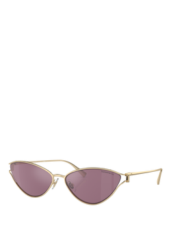 Tiffany & Co TF3095 Women's Cat's Eye Sunglasses, Pale Gold/Pink, Pale Gold/Pink