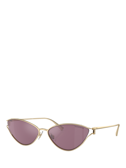 Tiffany & Co TF3095 Women's Cat's Eye Sunglasses, Pale Gold/Pink, Pale Gold/Pink
