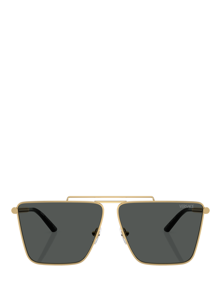 Versace VE2266 Men's Square Sunglasses, Gold - view 2, Gold